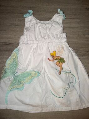 Vintage Disney Tinker Bell White Toddler Dress- Size 2T